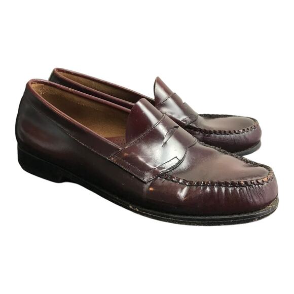 GH Bass & Co Penny Loafers Mens 10 Weejuns Brown Genuine Leather Shoes Slip-On - Picture 6 of 9